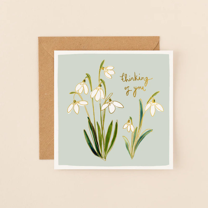 Snowdrops Thinking of You Sympathy Card