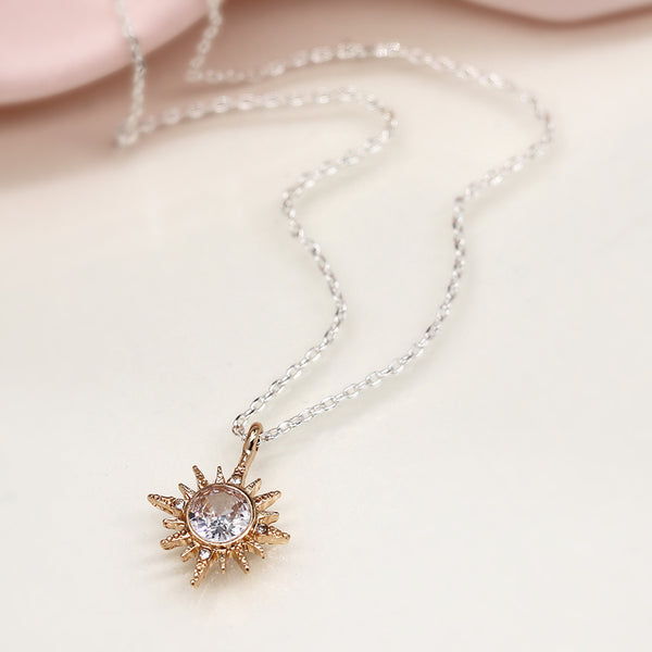 Multi Point Crystal Inset Star Necklace