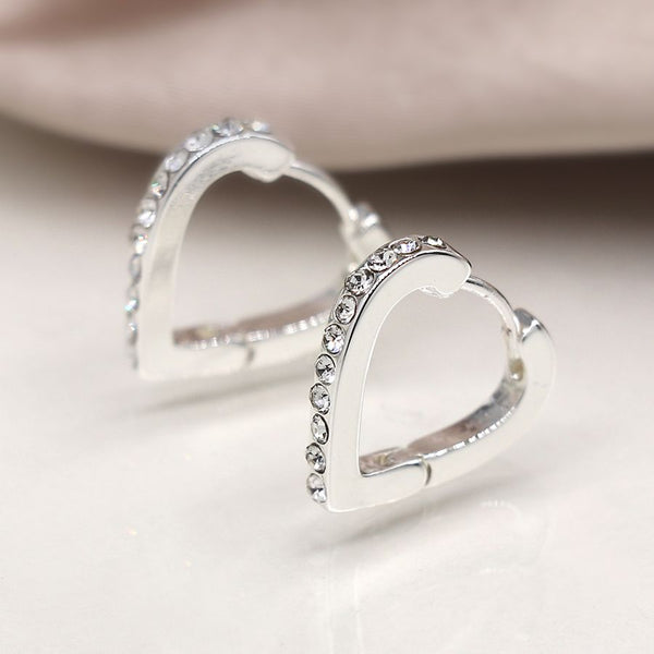 Crystal Heart Hoops