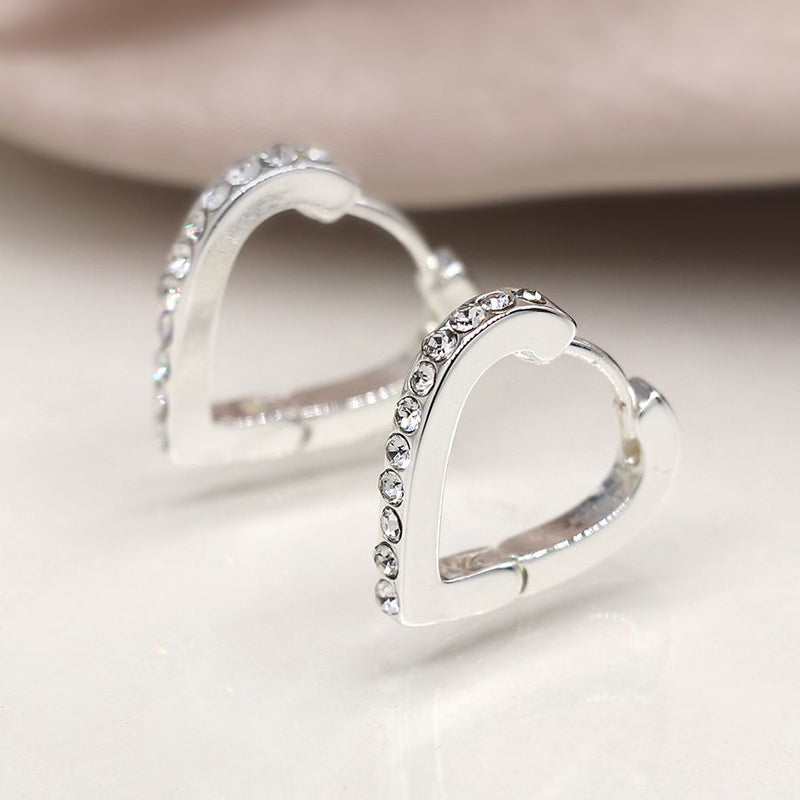 Crystal Heart Hoops