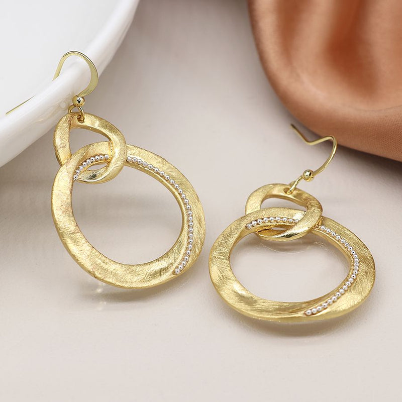 Organic Hoop Drop Earrings