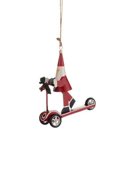 Red Santa Scooter Hanging Decoration