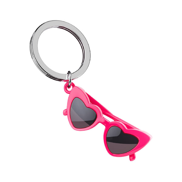 Pink Iconic Heart Sunglasses Keyring