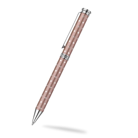 Rose Gold Crystal Barrel Ballpoint Pen