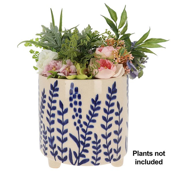 Cobalt Planter With Feet Large Fern