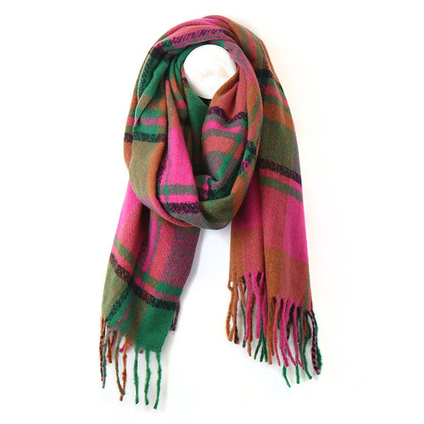 Bright/Pink Check Winter Scarf