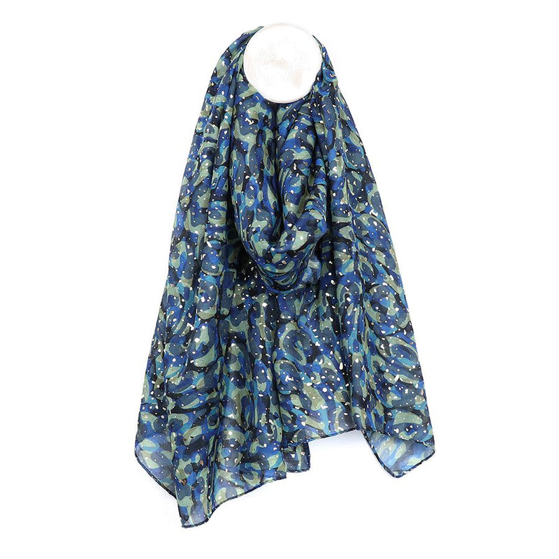 Blue Mix Abstract Camo Spot Scarf