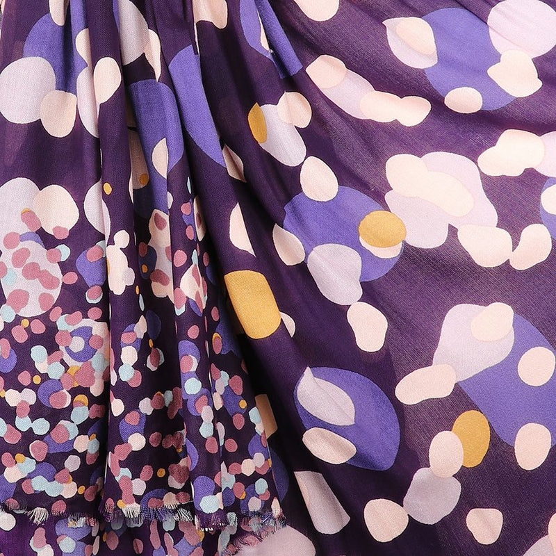 Purple Mix Gradient Spot Print Bamboo Scarf