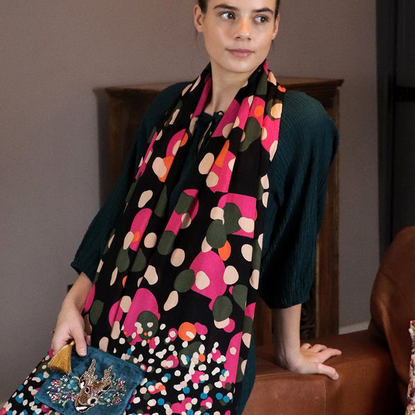 Multi-Colour Gradient Spot Print Bamboo Scarf