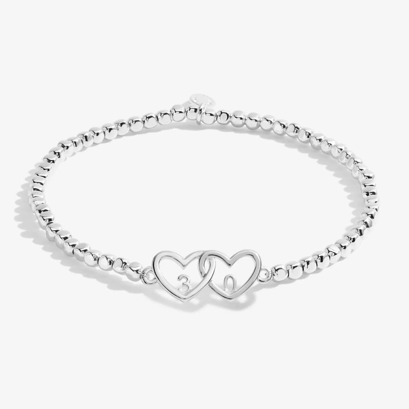 Happy 30th Birthday Silver Bracelet