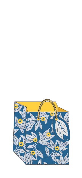 Blue Leaf Gift Bag - Small