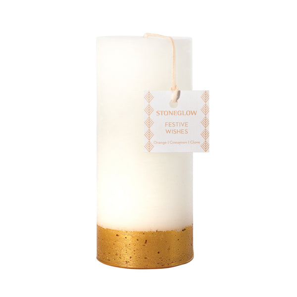 Festive Wishes Tall Pillar Scented Candle