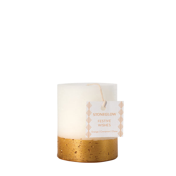 Festive Wishes Short Pillar Scented Candle