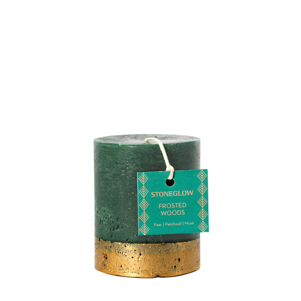 Frosted Woods Short Pillar Scented Candle