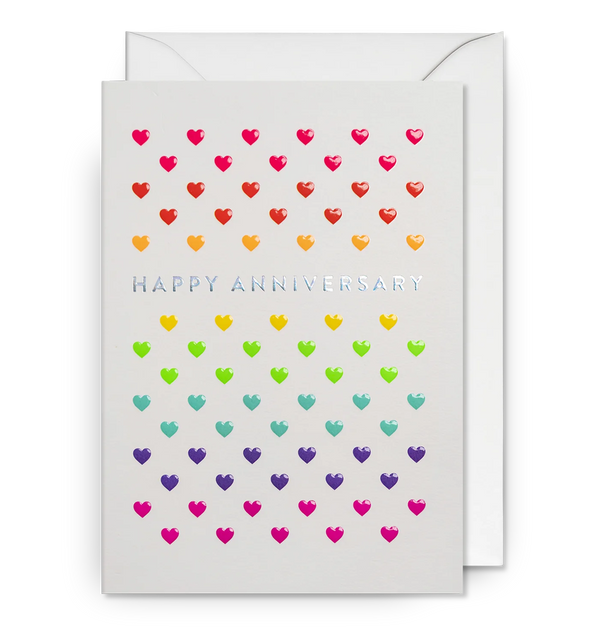 Happy Anniversary Heart Patterned Greeting Card