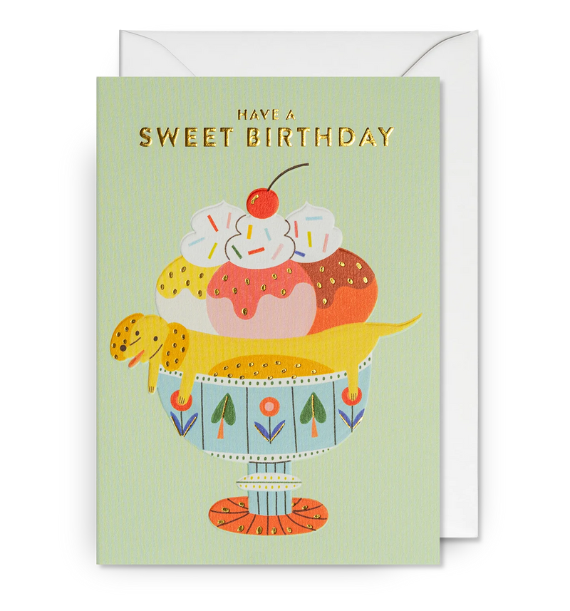 Have a Sweet Birthday Dachshund Sundae Greeting Card