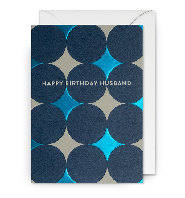 Happy Birthday Husband Graphic Patterned Greeting Card