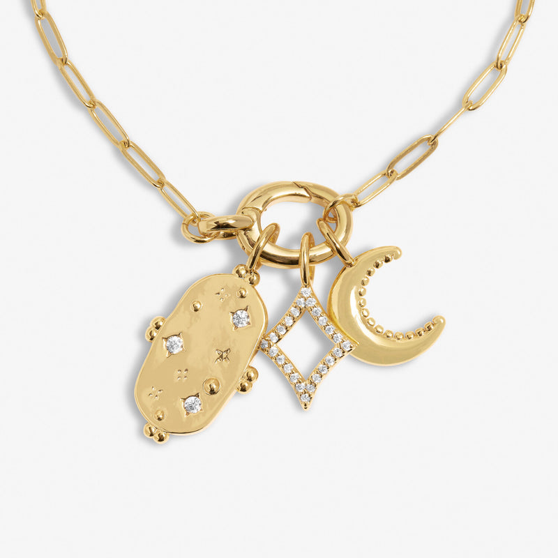 Little Links Oval Clasp Celestial Charms Bracelet in Gold Plating