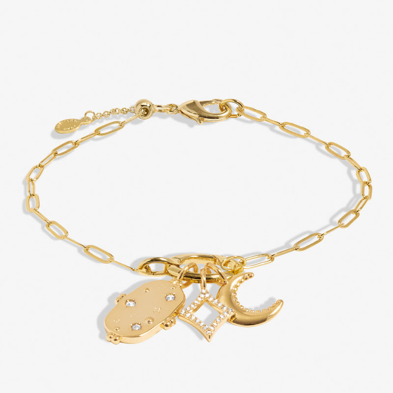 Little Links Oval Clasp Celestial Charms Bracelet in Gold Plating