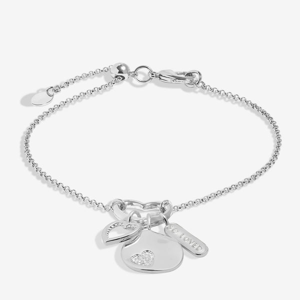 Little Links Heart Clasp So Loved Charms Bracelet in Silver Plating