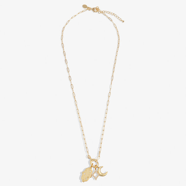 Little Links Oval Clasp Celestial Charms Necklace in Gold Plating