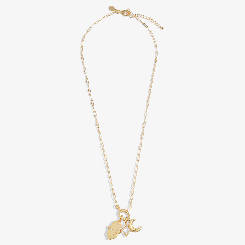 Little Links Oval Clasp Celestial Charms Necklace in Gold Plating