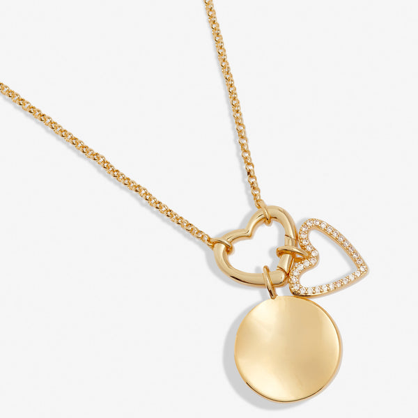 Little Links Heart Clasp Heart Charms Necklace in Gold Plating