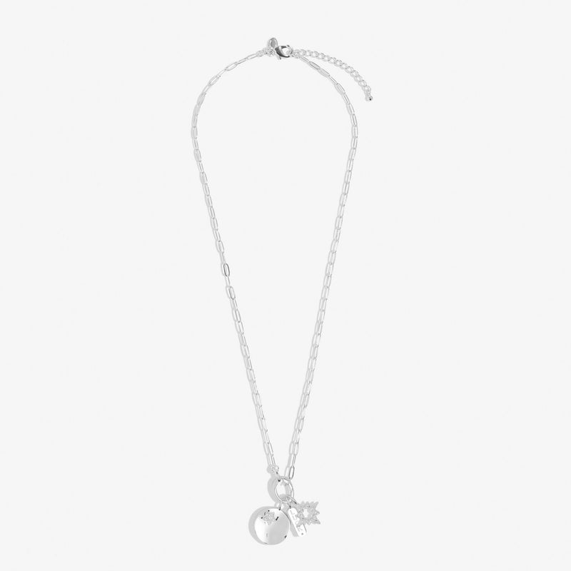 Little Links Oval Clasp Luck Charms Necklace In Silver Plating