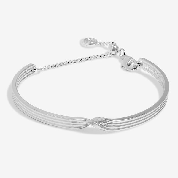 Twist Bangle Bracelet Bar In Silver Plating