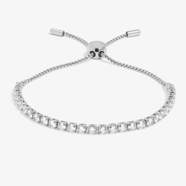 Cubic Zirconia Tennis Bracelet Bar In Silver Plating