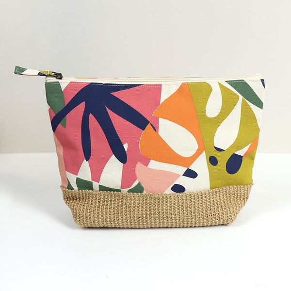 Pink And Orange Mix Tropical Canvas Travel Pouch