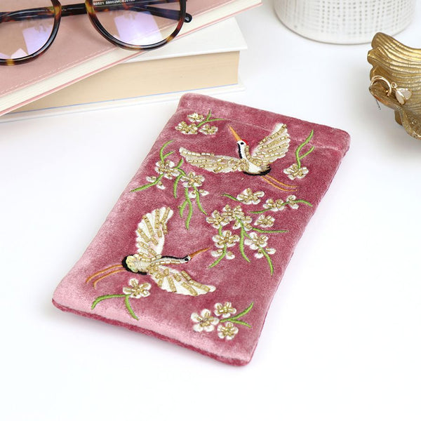 Golden Bee Velvet Glasses Case