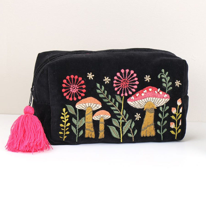 Midnight Toadstool Velvet Make-Up Bag