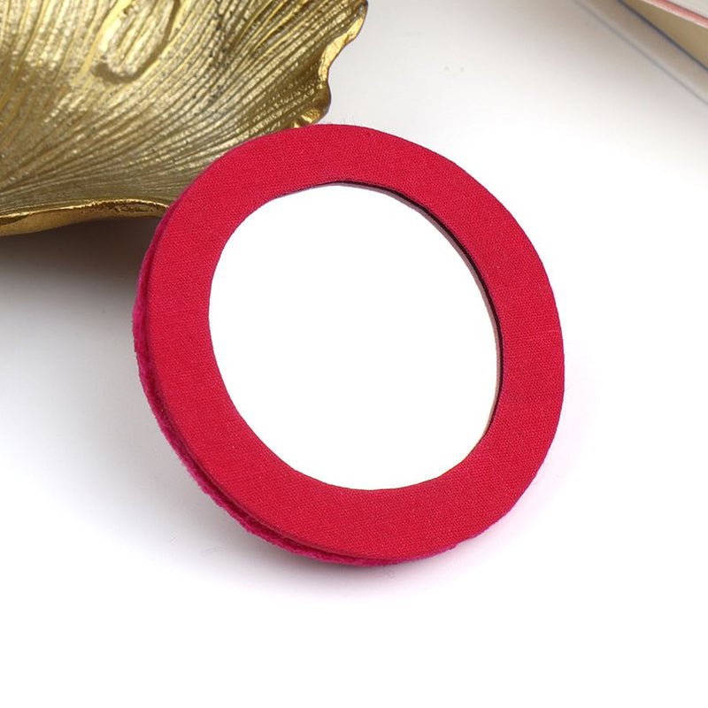 Fuchsia Floral Velvet Pocket Mirror