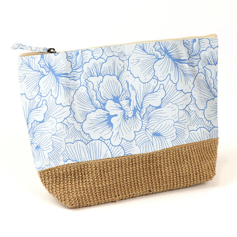 Blue Floral Cotton Ikay Travel Bag