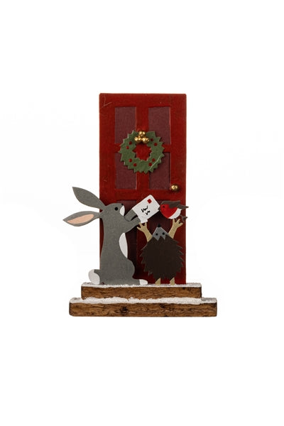 Posting Christmas Cards Block Decoration