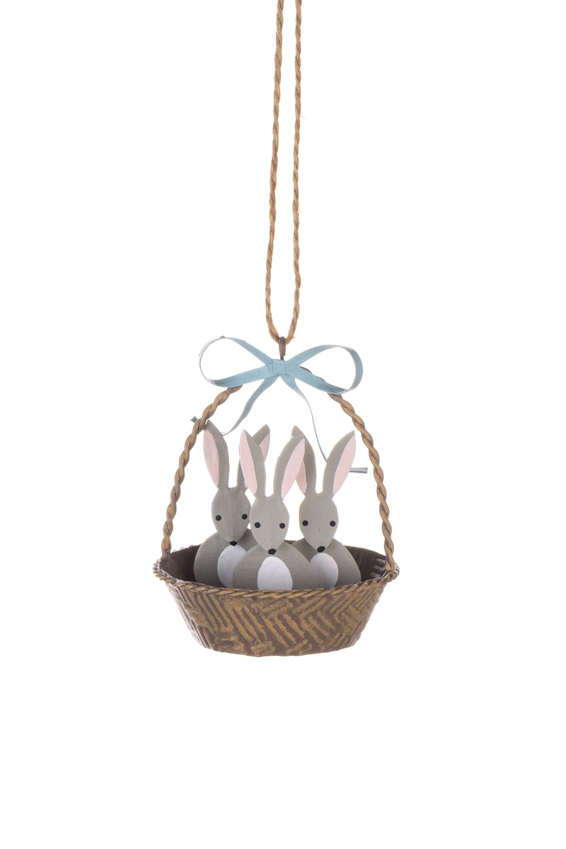 Trio Bunnies In Basket