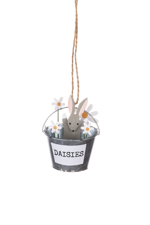 Daisies & Bunny In Bucket