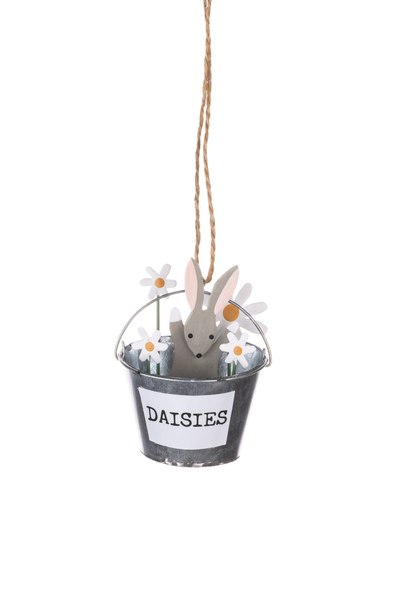 Daisies & Bunny In Bucket