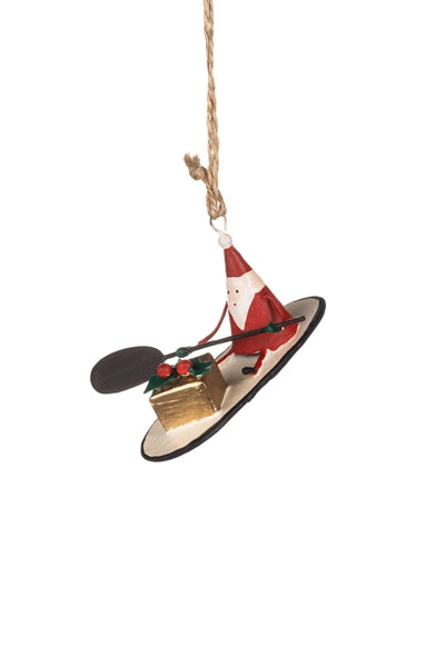 Mini Paddle Board Santa Hanging Decoration