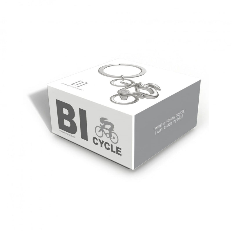 Silver Cyclist & Bicycle Keyring