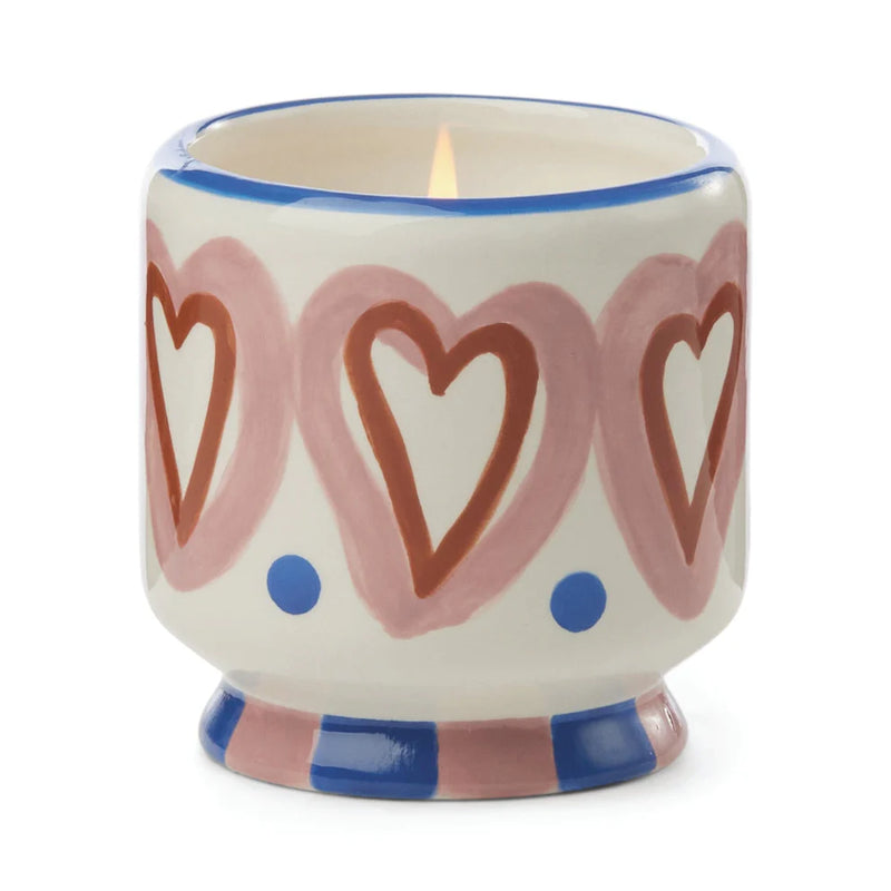 Hearts Ceramic Candle Rosewood Vanilla