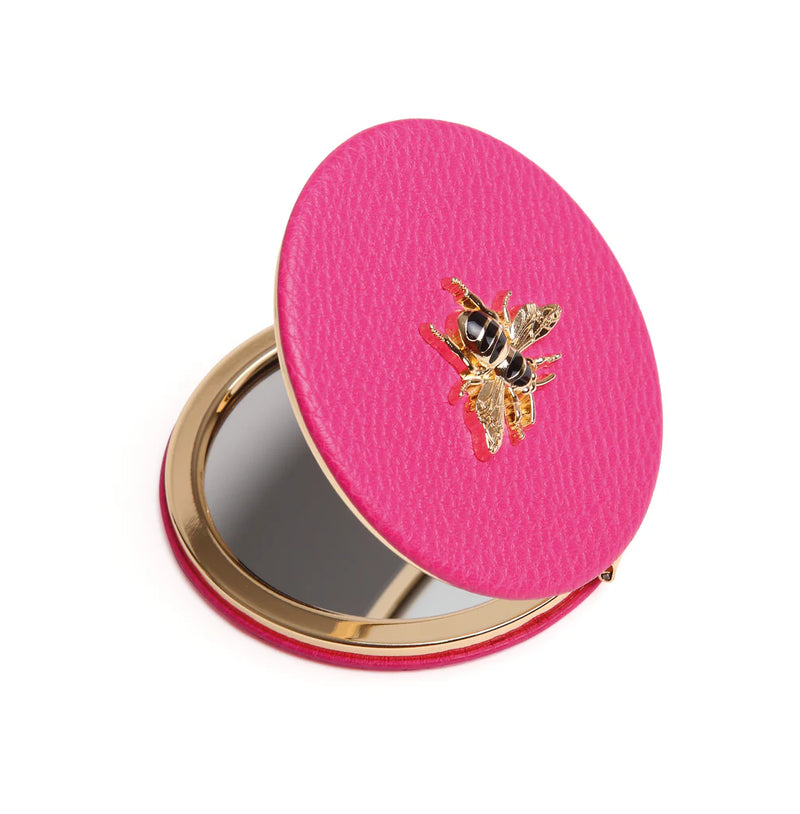 Round Compact Mirror - Hot Pink