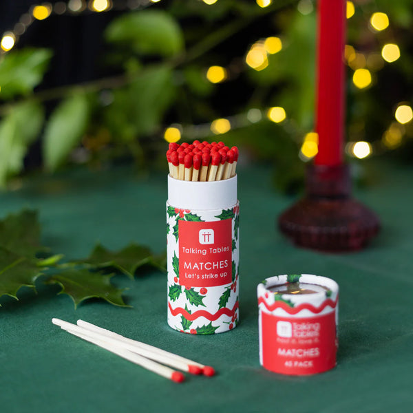 Holly Christmas Small Matches - 45 Matches