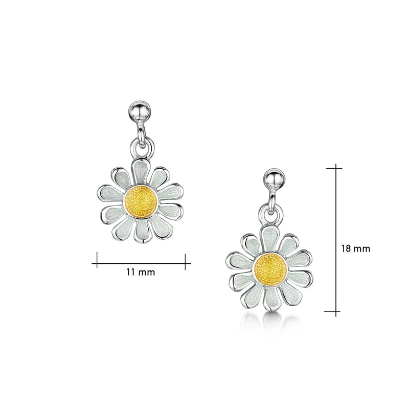 Daisies at Dawn Enamel Drop Earrings