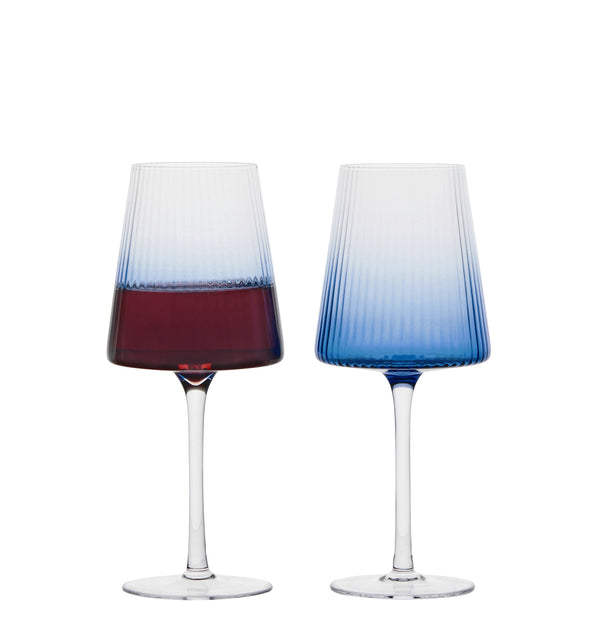 Set of 2 Empire Blue Wine Glasses