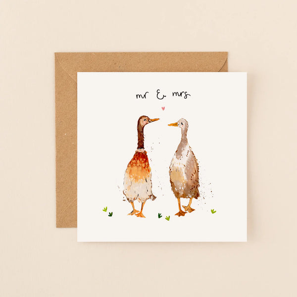 Ducks Mr & Mrs Wedding Card