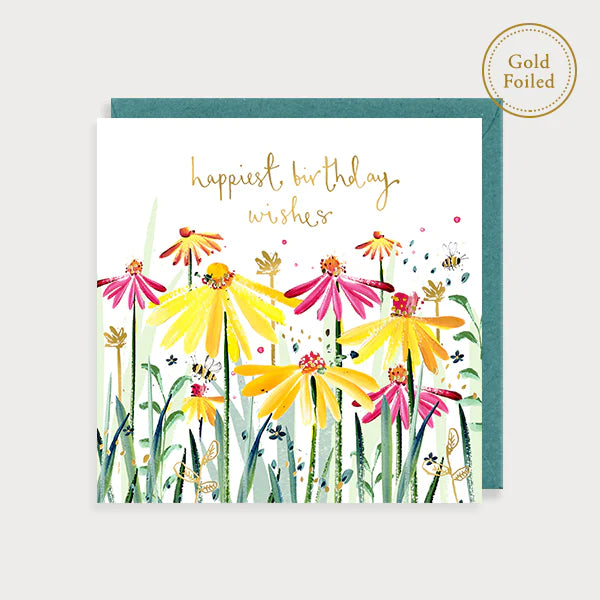 Birthday Echinacea Luxury Foiled Birthday Card