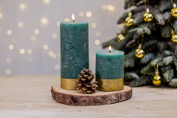 Frosted Woods Short Pillar Scented Candle