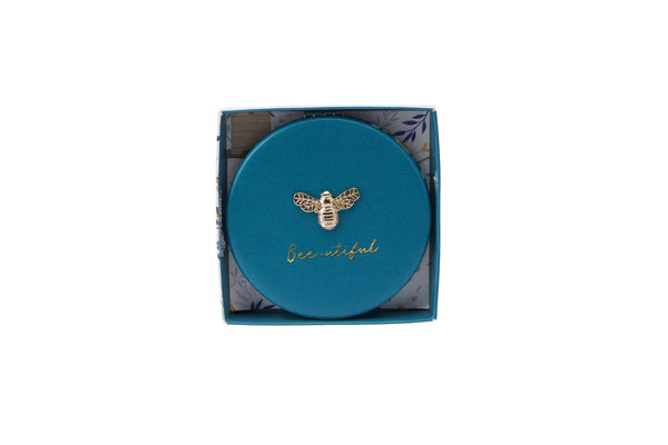 The Beekeeper Bee-Utiful Turquoise Compact Mirror